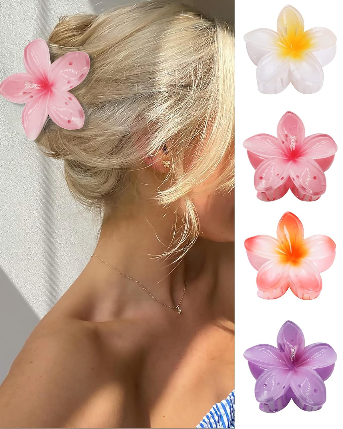 Hawaiian Flower Hair Clips Hair 12 pcs